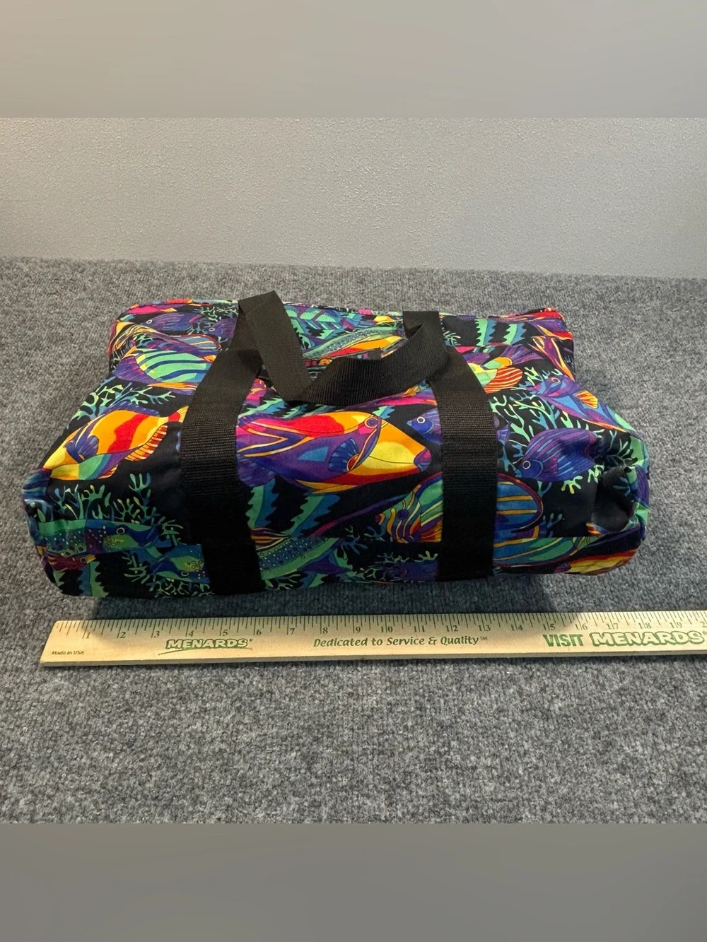 Design Hawaii By Victor Tropical Fish Tote Bag Vintage Canvas Zipper Beach Pool